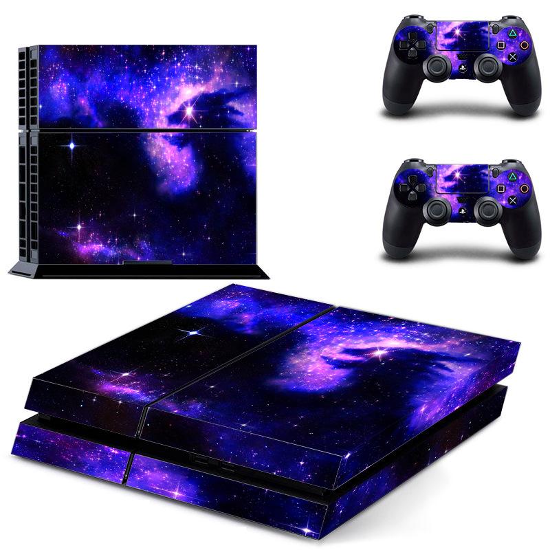 VAORLO Galaxy Star Vinyl Skin Sticker Protector For PS4 Console+1PCS Controller Skin Cover