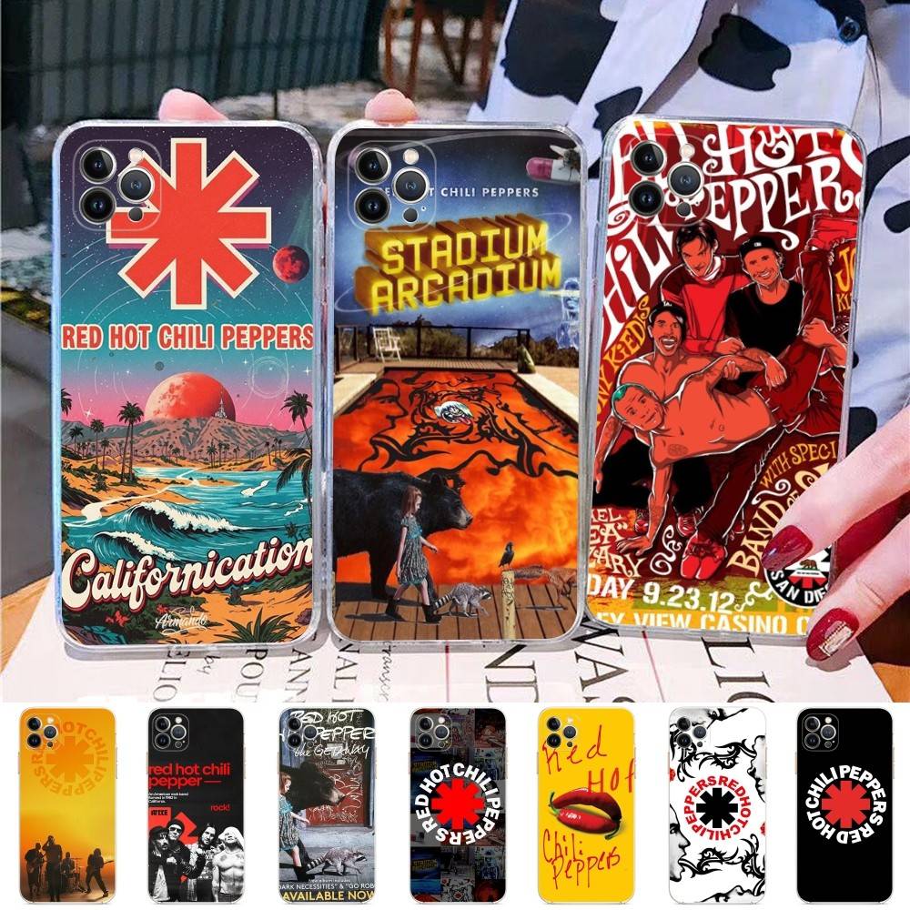 Red Hot Chili Peppers Rock Band For IPhone 11 12 13 14 15 16 17 Pro Max Plus Air Transparent Clear Shockproof Case