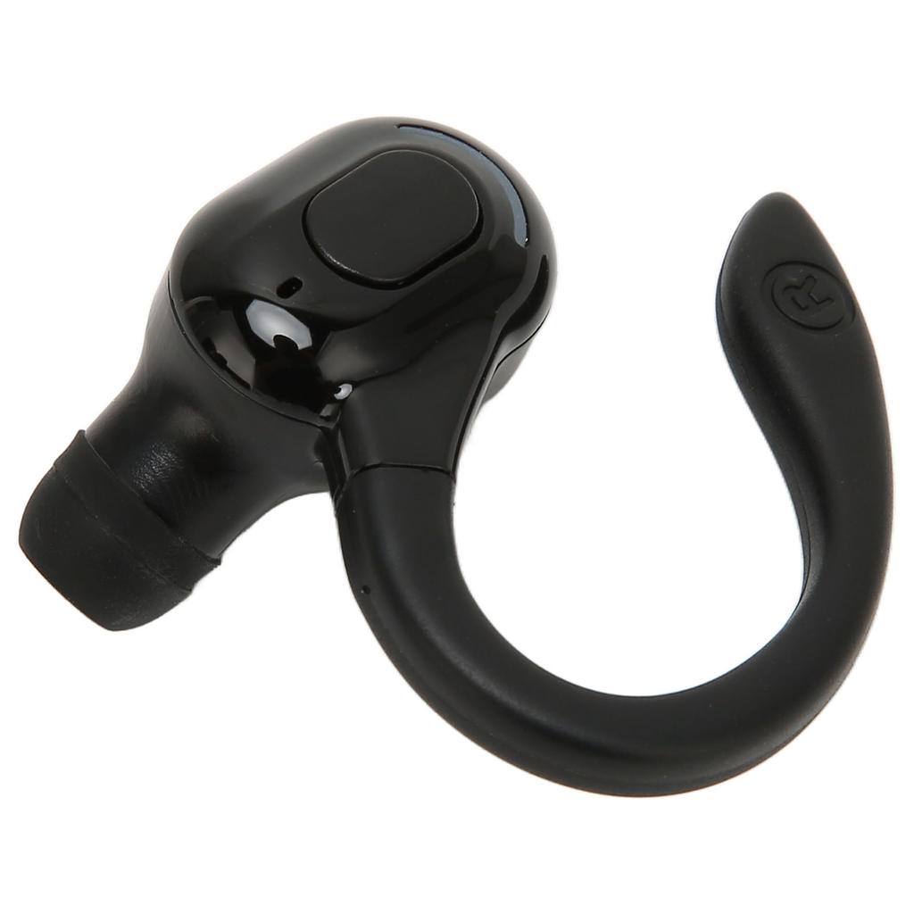 Bluetooth Headset Stereo IPX4 Waterproof USB Charging Single Ear Wireless Earpiece for Running Driving Black