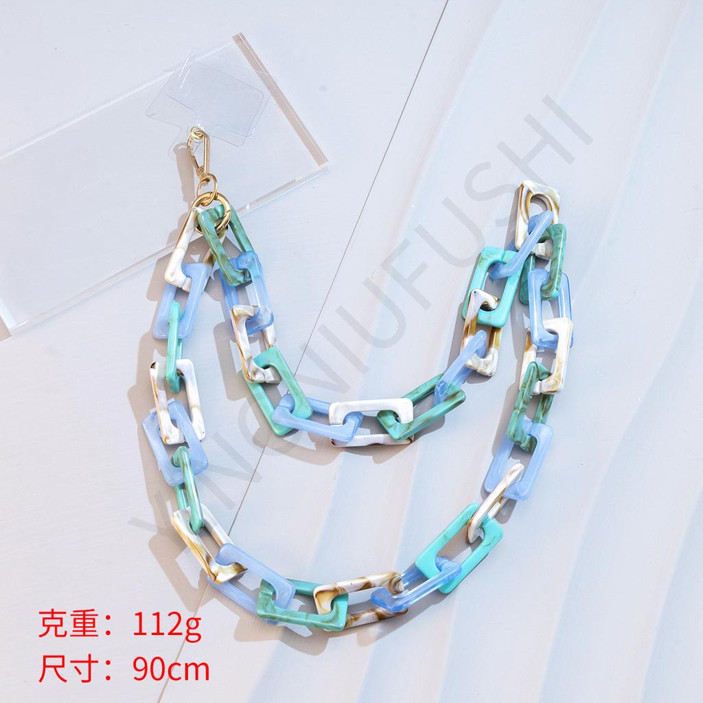 ins design long color acrylic neck mobile phone chain fashionable and convenient mobile phone chain