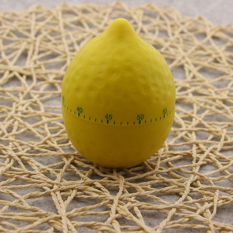Lemon-Shaped 60-Minute Wind-Up Kitchen Timer for Cooking & Baking