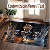Custom Rug Harley-Davidson Pattern Print Name Text Soft Non‑Slip Floor Carpet for Home Indoor Decoration