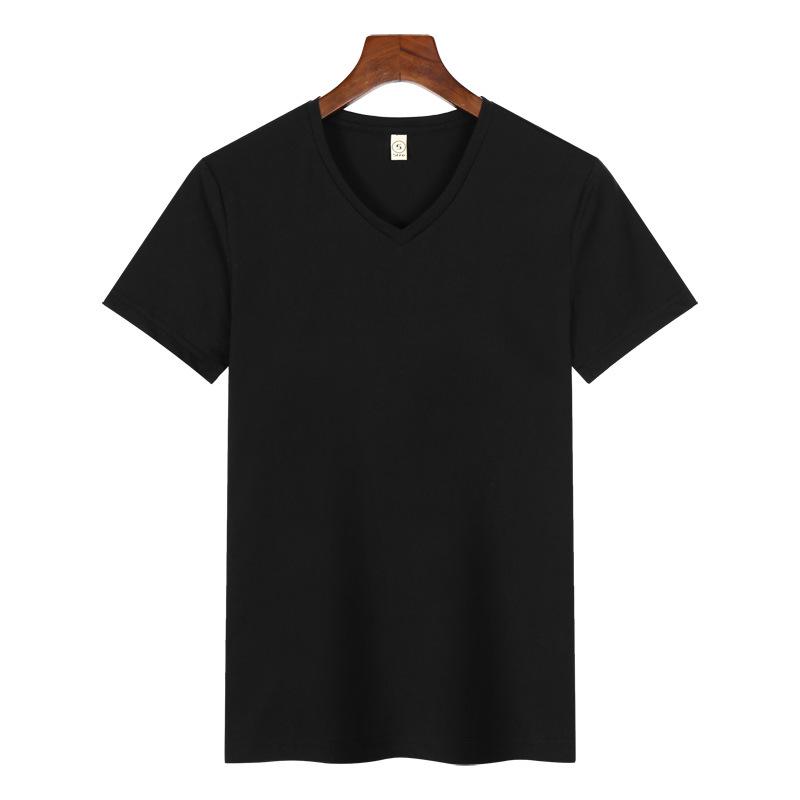 Customized V-Neck T-Shirt for Class Uniforms, Culture Promotions, DIY Logo Printing, Short Sleeve Workwear, Classmate Reunions.