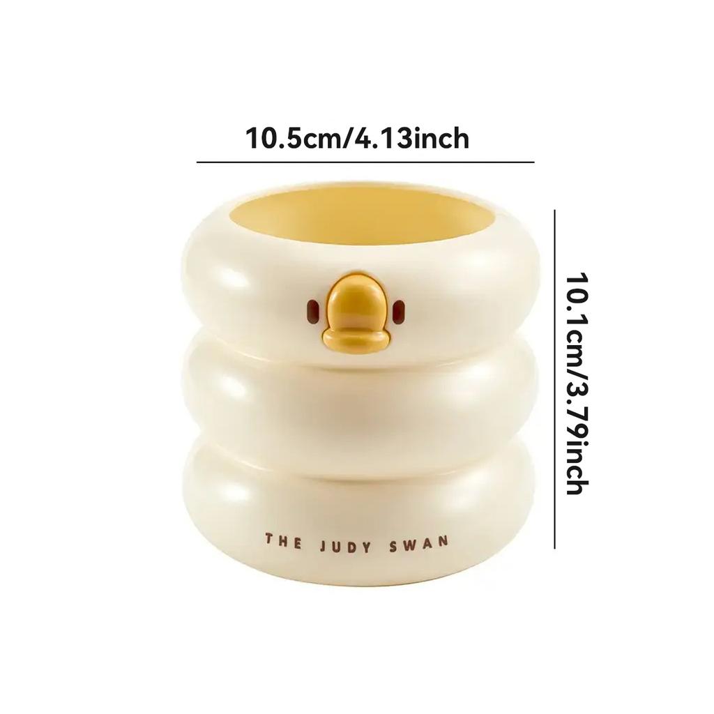 Kawaii Round Pen Holder Cute Cartoon Pencil Stand Desktop Large Capacity Storage Pen Holder School Student Stationery Supplies