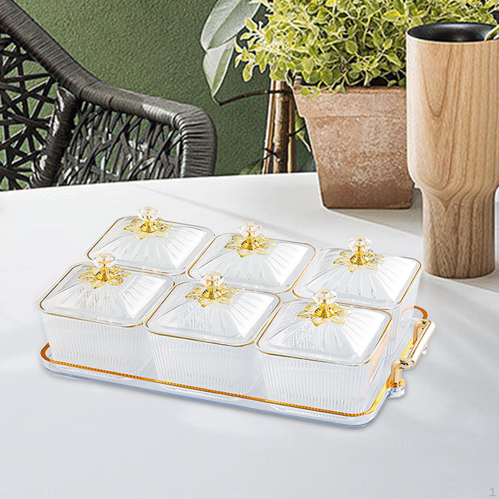 

Тарелка с сухофруктами, закуска, роскошное блюдо с орехами и конфетами, сервировочное блюдо с разделенной крышкой для праздника чистый