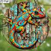 2D Flat Hanging Decorative Signs,interior Wall or Door Decoration,garden Decoration,the Pattern Is a Colored Lizard,a Housewarming Gift for Friends