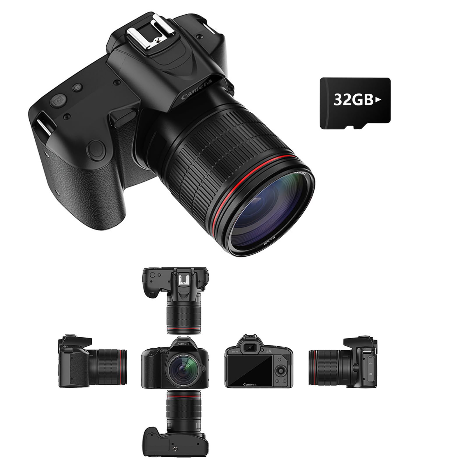 

GOATRIP Camera Digital Camera Digital Camera Cheap 4K 64MP IR Night Vision 16x Zoom Electronic Image Stabilization Wide Angle Lens Large Aperture чорний