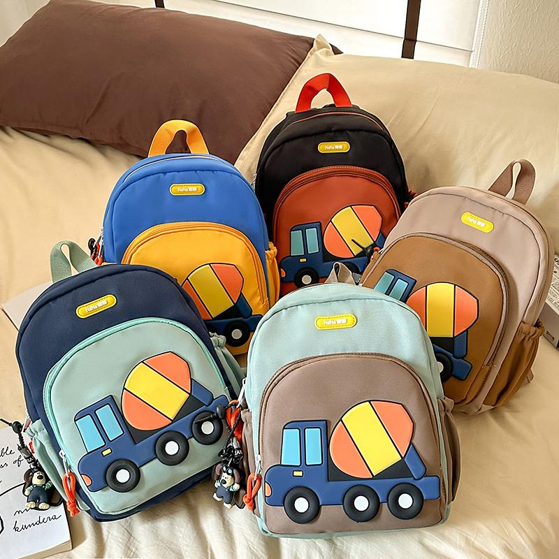 Kindergarten Cartoon Tank Car Schoolbag Super Light Children's Backpack Boys Girls Small Schoolbag