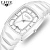 LIGE TOP Elegant Women's Watch Waterproof Fashion Ladies Clock Creative Ceramic Strap Watch for Women Gift Relogio Feminino