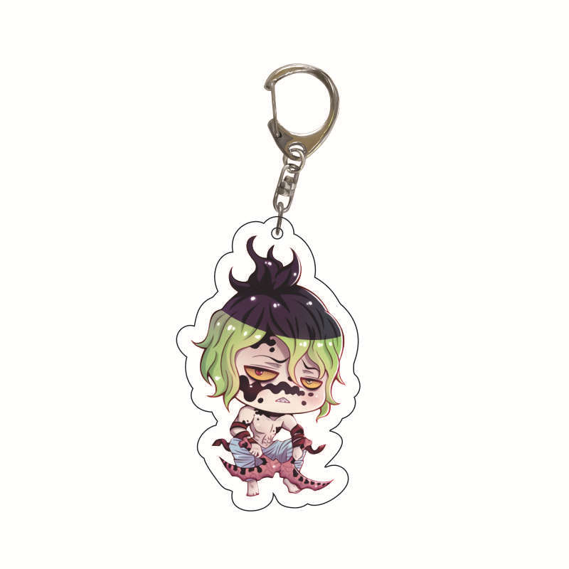 Acrylic Anime Keychain Kamado Tanjiro Nezuko Agatsuma Zenitsu Student Bag Charm Pendant Cosplay Accessories Gift