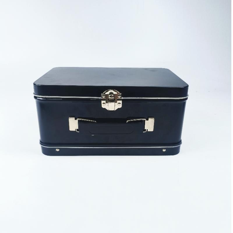 Retro Portable Rectangular Snack/Cosmetics/Office Supplies Multi-Functional Storage and Organizing Tin Box 205*150*100 mm