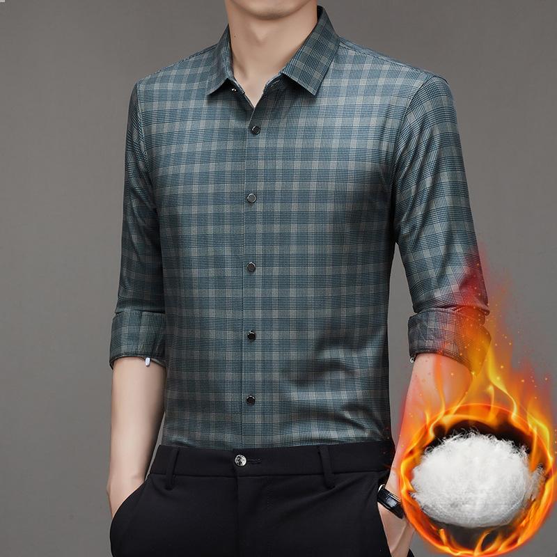 Autumn and Winter New Men's Removable Liner Down Shirt, Young and Middle-aged Business Base Shirt