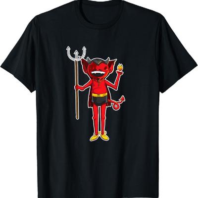Illustrated Devil Original Character Graphic T-Shirt