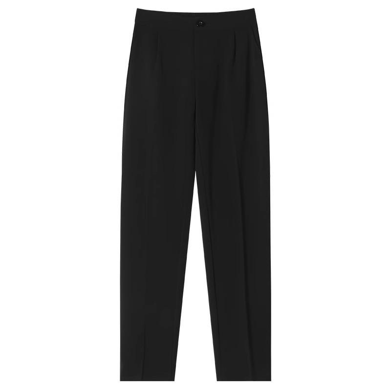 2025 Women's High-Waisted Black Cigarette Pants - Spring/Autumn Collection
