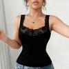 Women'S Lace Camisole Tops Sleeveless, Elegant Solid Color, No Padding, Suitable for All Seasons