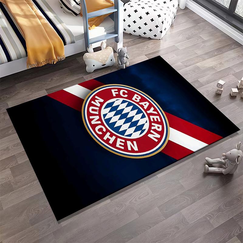 Bayern Munich Logo Themed Rug Non-slip rug suitable for living room and bedroom sofas.