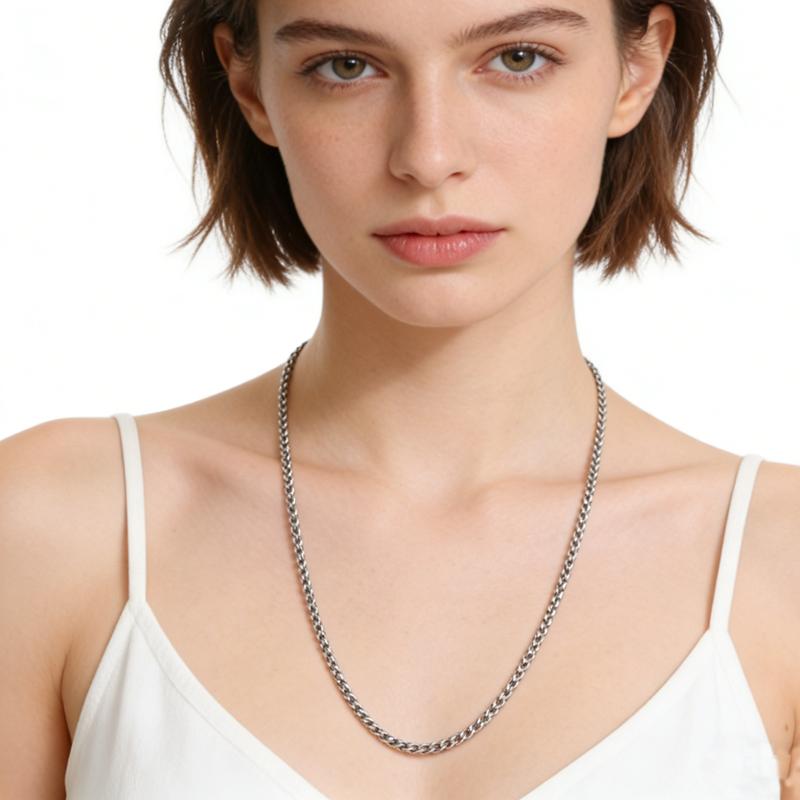 2.5/3mm Wide Stainless Steel Keel Chain Necklace for Women Men Trendy Shiny Gold Color Jewelry Delicate Collar Chain Accessories