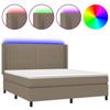 VidaXL Slatted Bed Base with Mattress and LED, Upholstered Bed, Double Bed, Adult Bedroom Interior Bed, 3138489
