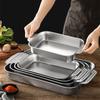 With Handle Grilled Fish Tray Stainless Steel Seafood Tray Rectangular Baking Pan  Bread