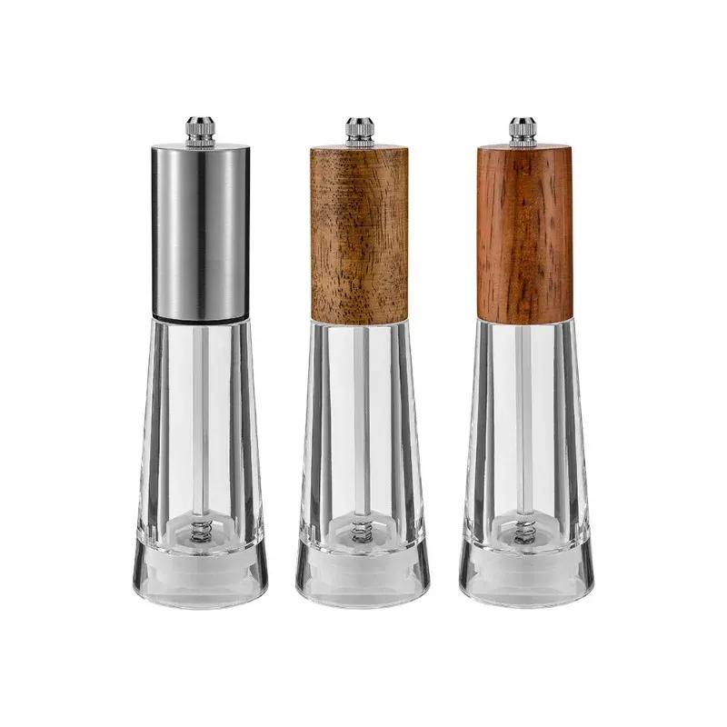 1Pcs Antique Color Wooden Pepper Mill Manual Salt Spice Grinder With Adjustable Ceramic Core Pepper Grinder Kitchen Helper