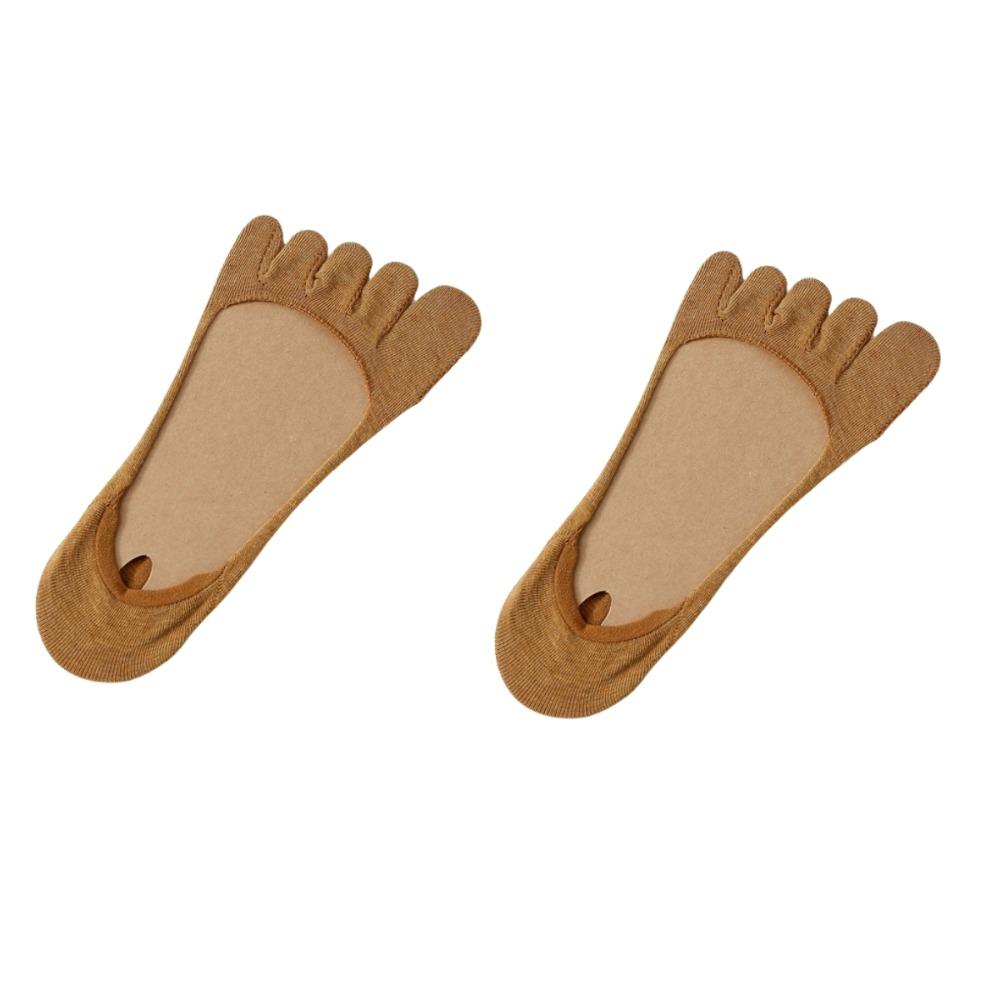 2Pcs Breathable Invisible Socks Womens Thin Five Toe Socks All Match Cotton Boat Socks  Summer