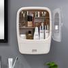No-Drill Wall Mount Transparent Drawer Organizer with Dust Cover, Multi-Compartment Cosmetic & Skincare Storage Box for Home