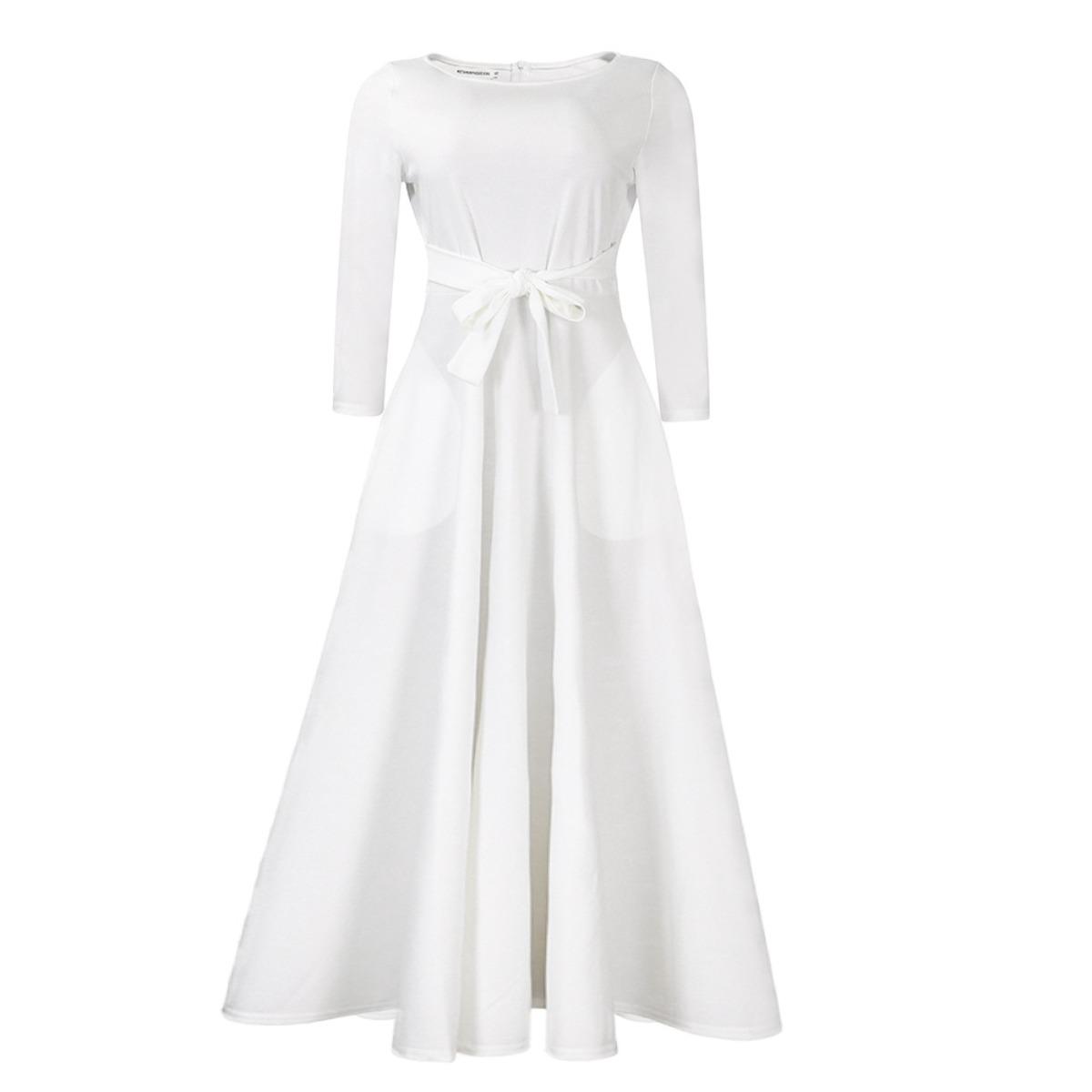 

2025 Summer New Fashion Plus Size African Dress Women s Tie Waist Maxi Dress for Women D3171 5XL білий