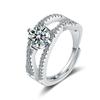Adjustable Women AAA Cubic Zirconia Twining Rings Interweave Several  Silver Rings Fashion Charm Engagement Party