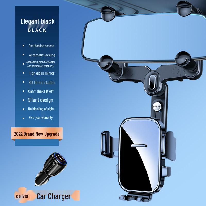 2024 Anti-Shake Car Rearview Mirror Phone Mount & Navigation Holder