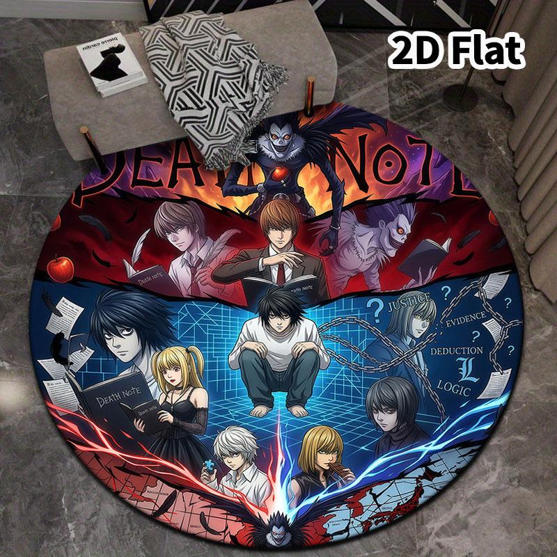 Death Note Round Area Rug Carpet Rug For Living Room Bedroom Sofa Playroom Decor Nonslip Floor Mat