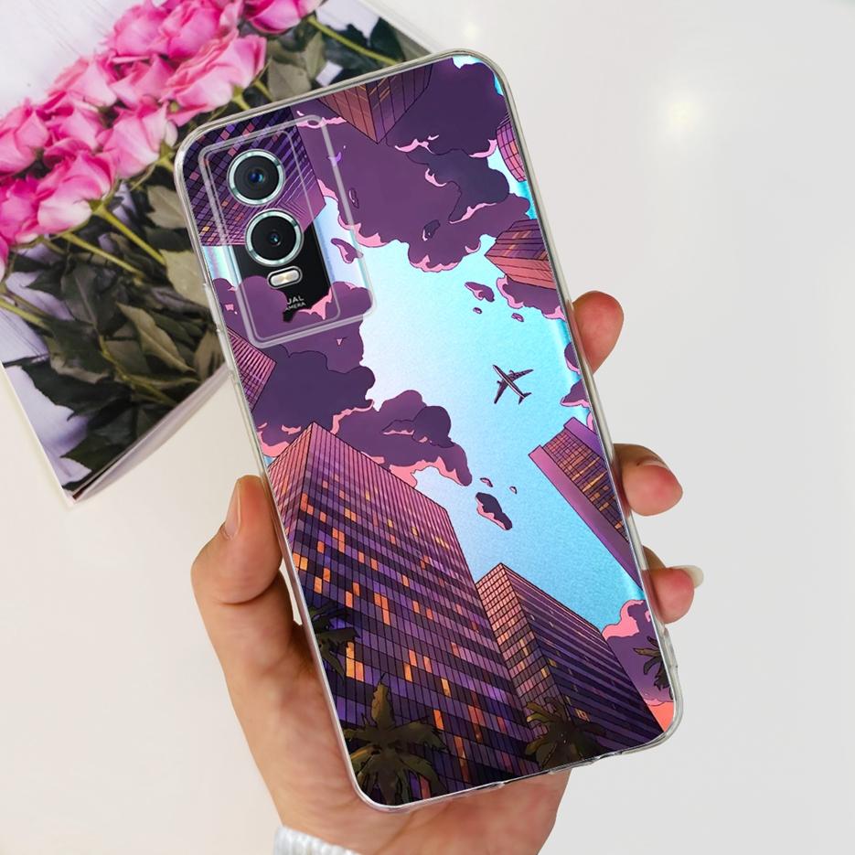 For Vivo Y76s Case Vivo Y76 5G Stylish Painted Cover Clear Silicone Phone Case For Vivo Y74s Y 76 s VivoY76 5G Soft Fundas Coque