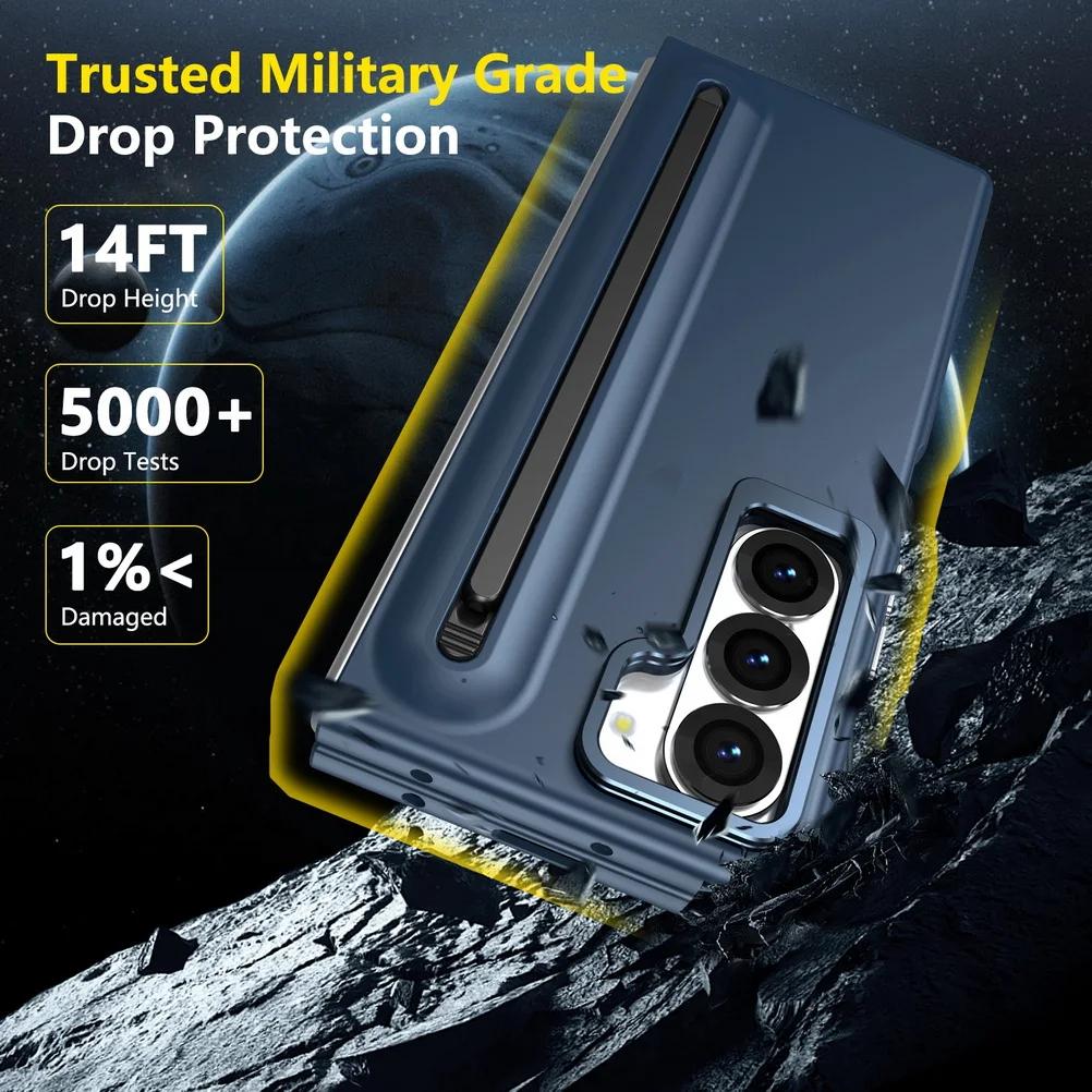 Original High Quality Lens Bracket Case For Samsung Z Fold 7 6 5 4 3 with Stylus and Tempered Glass Film Anti-drop Protect Cover