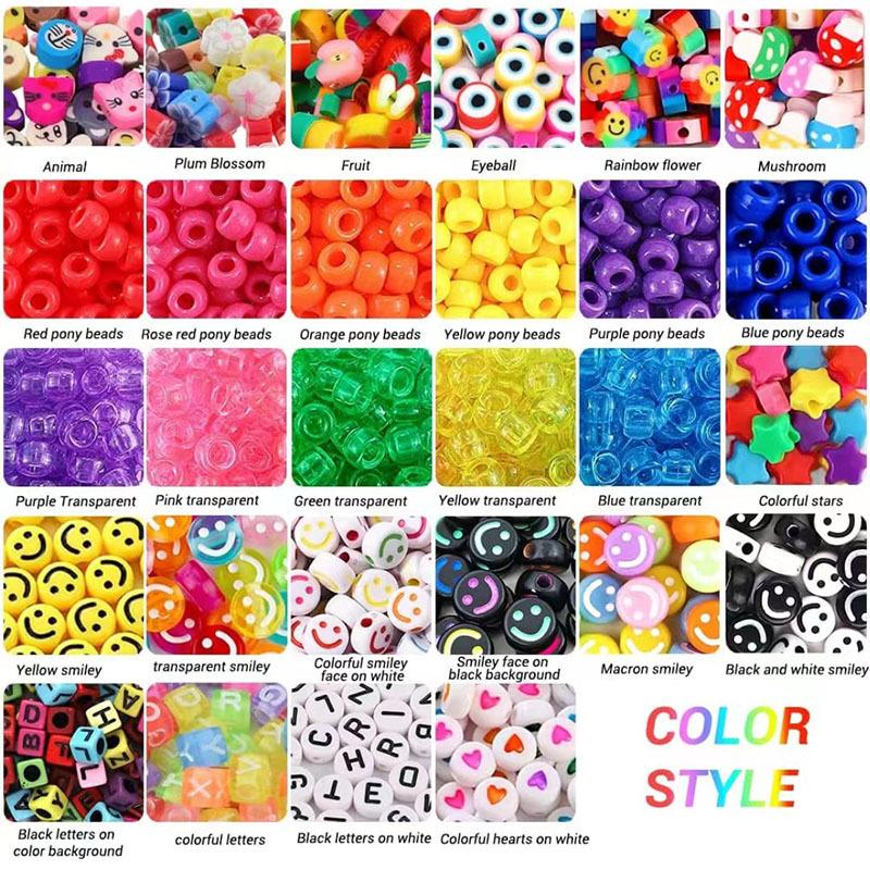 Bucket Beads Handmade Beading Full Set, Pony Beads, Bracelets, Jewelry Accessories, Beads Diy Material Package