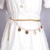 Vintage Coin Pendant Body Chain With Pearl For Unisex Fashion Accessory