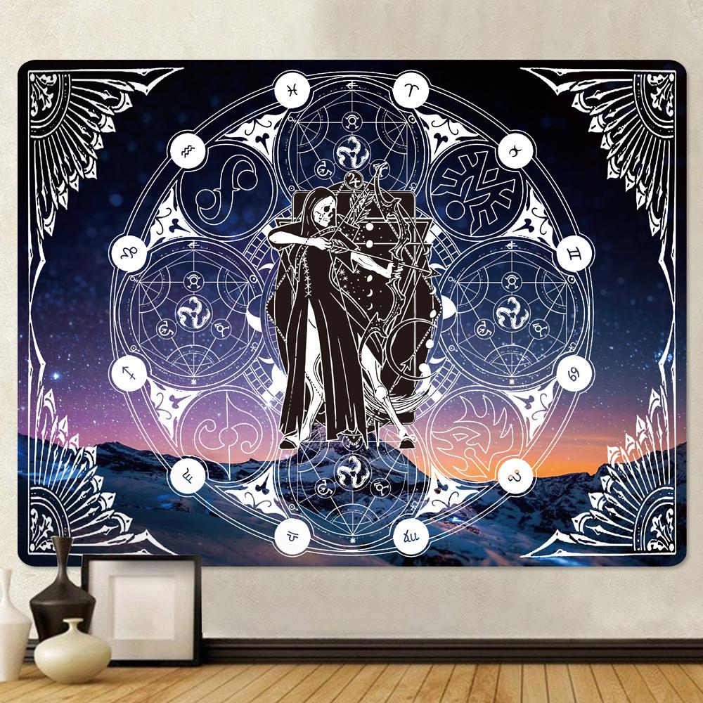 Freya Witchcraft Sun Moon Tapestry  Bohemian Polyester Wall Hanging