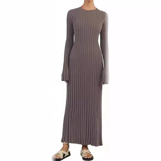 Women Knit Long Dress Autumn Winter Clothes Long Sleeve O Neck Bodycon Dress Party Evening Casual Elegant Dresses Streetwear