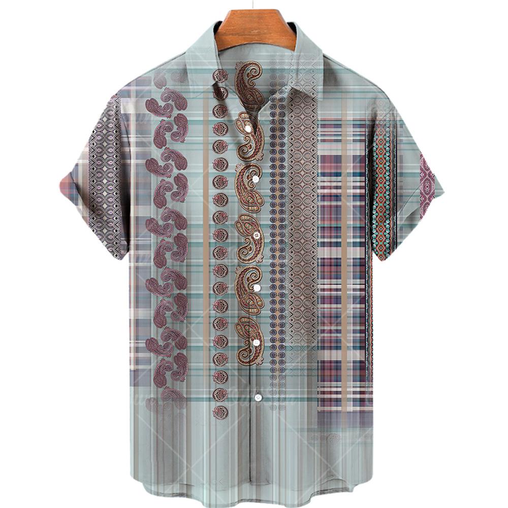Summer Hawaiian Beach Casual Shirt 3D Pattern T-shirt Retro Short Sleeve Vacation Outdoor Men's and Women's Shirt