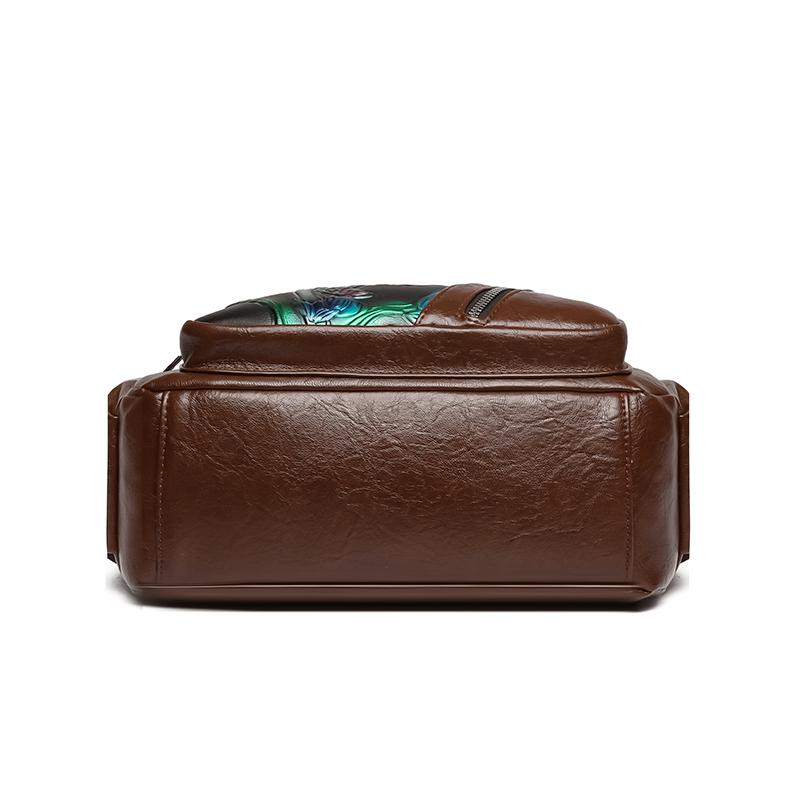 Flower Crossbody Bag Mittleren Alters Muttertasche Damen Weiches Leder Große Kapazität Umhängetasche