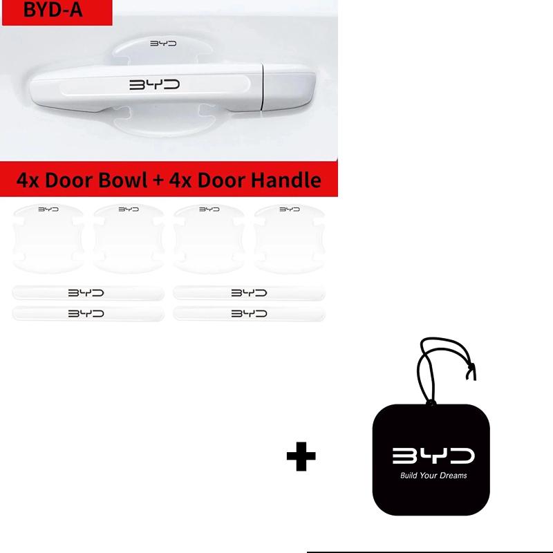8 peças Adesivos Anticolisão para Maçaneta da Tigela da Porta do Carro para BYD Atto 3 EV Yuan Plus Song Plus Dmi Dolphin Seal Tang Han Qin F3 E6 Act