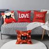Valentinstag Niedliche Katze Digitaler Buchstabendruck Leinenmaterial Heimdekoration Wohnzimmer Sofakissenbezug