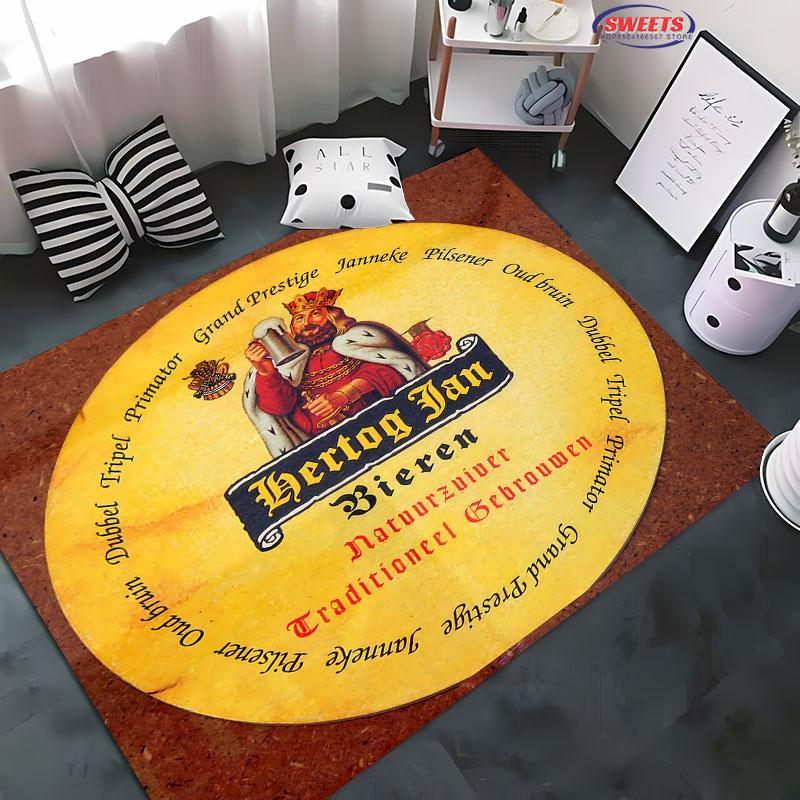3D Printing H-Hertog Jan LOGO Large Carpet for Home Living Room  Kids Bedroom Mat Sofa Doormat Kitchen Floor Rug Anti-slip Decor