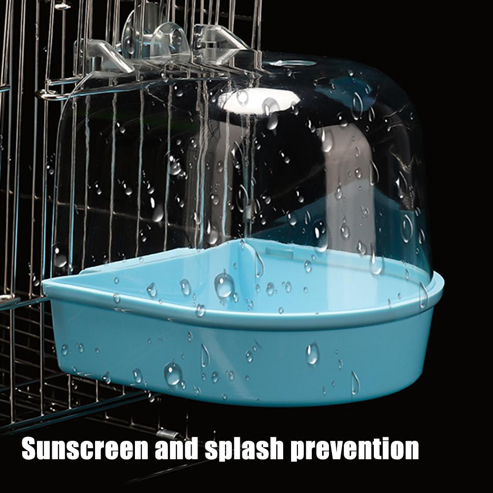 Transparente Hänge-Vogelbadewanne für Käfig Sittich Vogelkäfigzubehör Papageien Badewanne Bade Dusche Käfig für Kanarienvogel Wellensittich Nymphensittich