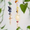 2Pcs Headwear Exquisite Sun Moon Pendant Dirty Braids Multicolored Stone Bead Hair Additions  Decor