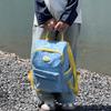 Nursery Kids Dual Color Nylon Backpack With Spacious Compartments For School And Play