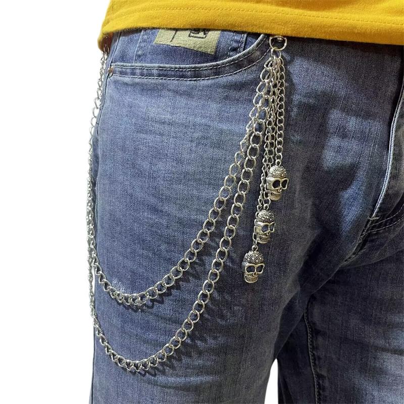 

Punk Pants Chain Skull Keychains for Men Women Jean Trouser Biker Chains Harajuku Goth Jewelry Gothic Rock Emo Accessories