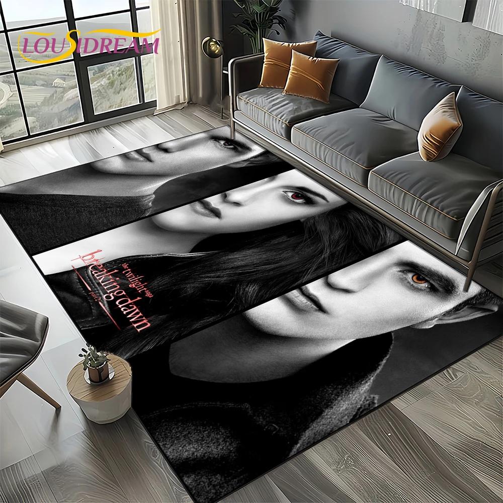 Twilight Saga Serie Edward Bella Film Teppich für Wohnzimmer Schlafzimmer Zuhause Sofa Dekoration, Kinder Teppich Rutschfeste Bodenmatte