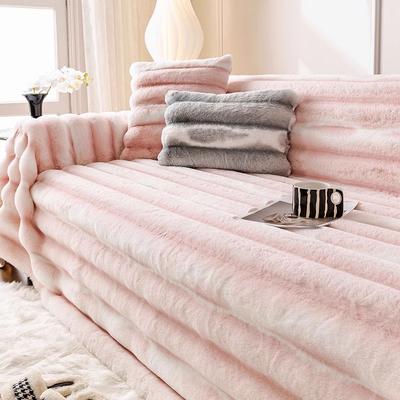 Rabbit Plush Sofa Cushion Winter Plush Cushion Thickened French Style Light Luxury Non-Slip Sofa Cover Cover Towel