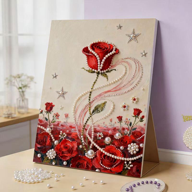 

Diy 3D Pearl Painting Kit, Castle Design With Fireworks, Plastic Pearl Art Craft For Adults And Beginners, Home Wall Decor J