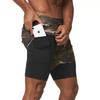 Running Exercise Shorts Men's Fashion Summer Muscle Sports Brother Fitness Double-Layer Pants Quick-Drying Breathable Knee Length Pants