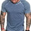 Men's Casual Wrinkled Solid Color Short Sleeve T-shirt - Summer Fashion